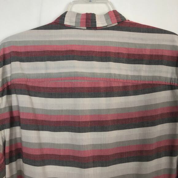 Mossimo Men's Striped Button Down Short Sleeve Shirt Size Large - Picture 7 of 9
